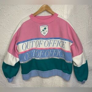 Yellow The Label Women's Color blocked Out of Office Sweatshirt Size S Oversized